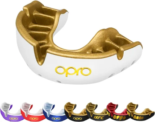 Vista 12 de OPRO Protector bucal Gold Level - Protector bucal moldeable con ajuste cómodo de primera calidad y protección multicapa para boxeo, artes marciales