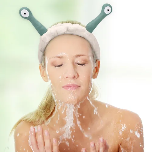 Vista 17 de Bonita diadema de caracol rosa, cara lavada para mujer, maquillaje, ducha, spa