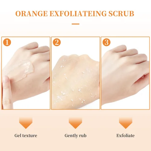 Vista 3 de 2 unidades de gel exfoliante naranja para la piel del cuerpo, gel exfoliante naranja, gel exfoliante natural de naranja