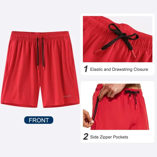 Vista 4 de HODOSPORTS Mens Swimsuit Trunks 7" Quick-Dry Swim Shorts with Compression Liner and Zipper Pockets