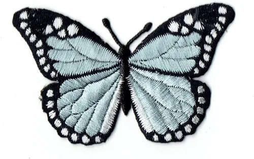 Vista 5 de Mariposa monarca, bordado, parche para planchar (verde)