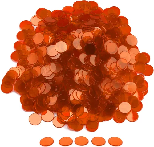 Vista 18 de GSE Games & Sports Expert Blue Bingo Chips, 1,000 piezas de 3/4 pulgadas de alto contraste transparente para juegos de bingo, fiestas