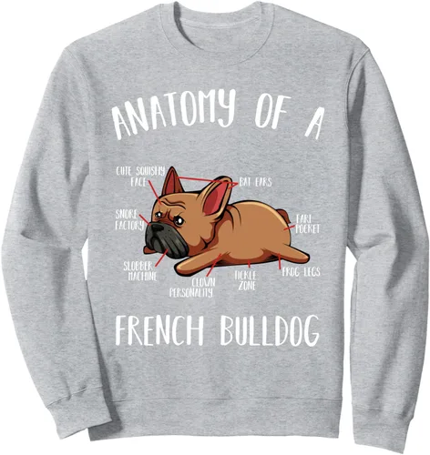 Vista 3 de Anatomy Of A French Bulldog Frenchie Dog Lover Pet Animal Sudadera