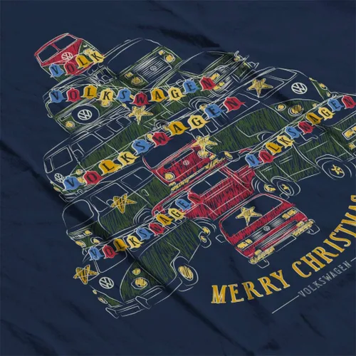 Vista 5 de Volkswagen Camiseta Camper Christmas Tree para hombre