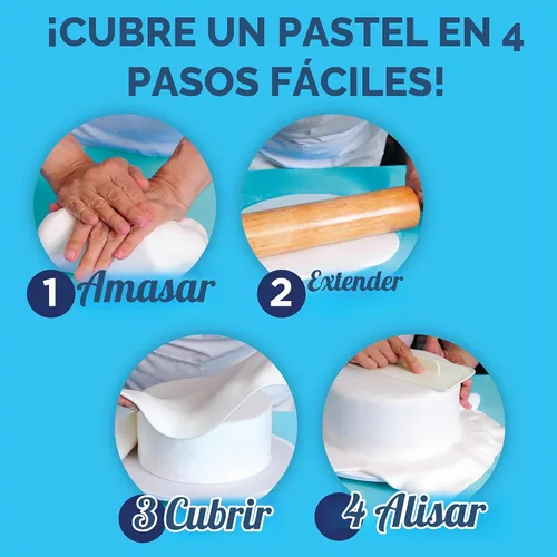 Vista 3 de Fondant de satén de Satin Ice para decorar pasteles, negro (4.4 onzas)