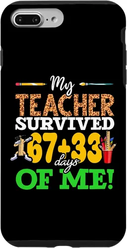 Vista 12 de My Teacher Survived 67+33 Days of Me Dab 100 Days of School Case for iPhone 17