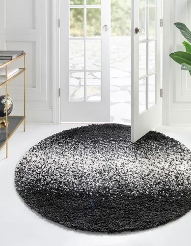Vista 6 de Unique Loom Hygge Shag Collection - Alfombra rectangular de 2 pies 2 pulgadas x 3 pies 1 pulgada, color blanco y negro