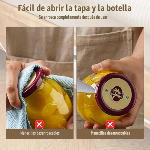 Vista 7 de Abridor de Frascos Ajustable para Manos Débiles, Nuevo Abridor de Latas de Acero Inoxidable Multifuncional Ajustable 2024, Agarrador de Tapas
