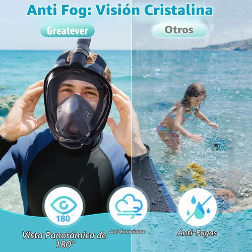 Vista 4 de Greatever G2 Full Face Snorkel Mask 2 Pack Adults Kids