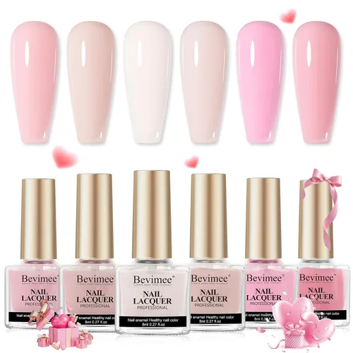 Vista 26 de Esmalte de uñas de secado rápido, color rosa, esmalte de uñas transparente, esmalte de uñas de secado rápido regular, a granel, sin gel, de larga