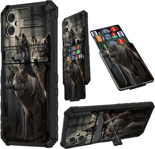 Vista 113 de Funda para Samsung A13 5G, Galaxy A13 5G con tarjetero desmontable atril resistente a prueba de golpes funda protectora para Samsung Galaxy A13 Gato