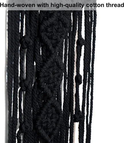 Vista 4 de MOONFLY Atrapasueños de Luna Negra con Atrapasueños de Algodón Tejido a Mano Macramé Boho Colgante de Pared Decoración del Hogar Ornamento Artesanía
