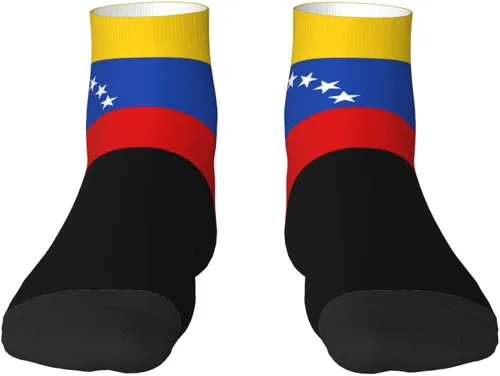 Vista 2 de GDJF Calcetines tobilleros de la bandera de Venezuela para verano, corte bajo, deportivos, cómodos, transpirables, casuales, para hombre y mujer, 1
