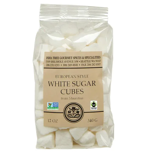 Vista 8 de India Tree Cubos de azúcar blanco de comercio justo sin OMG, contenedor de 1.1 libras, cubos de azúcar de caña pura de corte áspero para café, té