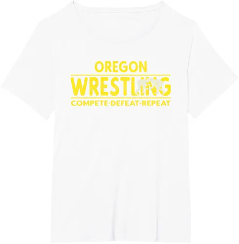 Vista 90 de Oregon Wrestling - Camiseta para competir, derrota, repetir