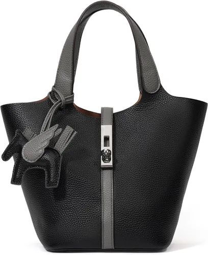 Vista 48 de Bolso de mano para mujer, de piel vegana, bolso de mano con asa superior, bolso de hombro con bolso pequeño desmontable