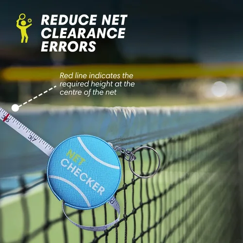 Vista 6 de Scoring Right Net Checker - Cinta métrica de altura de red para tenis y llavero
