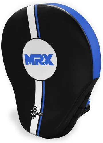 Vista 7 de MRX Gel Tech - Gancho de boxeo y almohadillas de Jab MMA Focus Guantes de entrenamiento Thai Kick Strike Shield Curvo Negro/Blanco Negro/Azul
