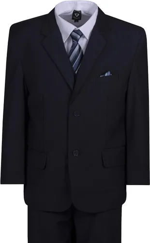 Vista 3 de Lito Husky - Traje clásico de 6 piezas con 2 botones y corbata para el cuello y bolsillo cuadrado