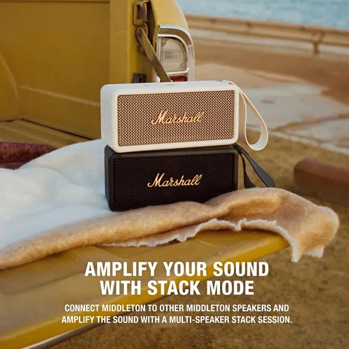 Vista 16 de Marshall Middleton - Parlante Bluetooth portátil, color negro y latón Crema