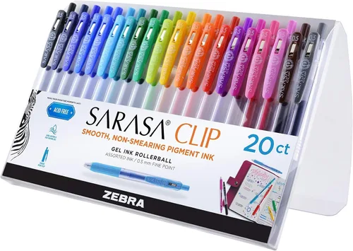 Vista 14 de Zebra Pen Sarasa Clip Decoshine - Bolígrafo de gel retráctil, punta fina de 0.020 in, colores metálicos surtidos, funciona bien en papel oscuro