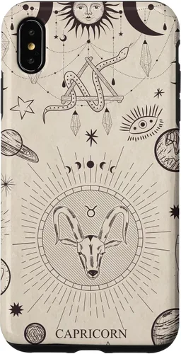 Vista 11 de Estuche estético para iPhone 12/12 Pro astrológico celestial con signo del zodiaco Capricornio