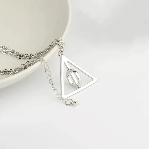 Vista 6 de GetMoving Collar de tiempo, collar con colgante de Hallows para mujer