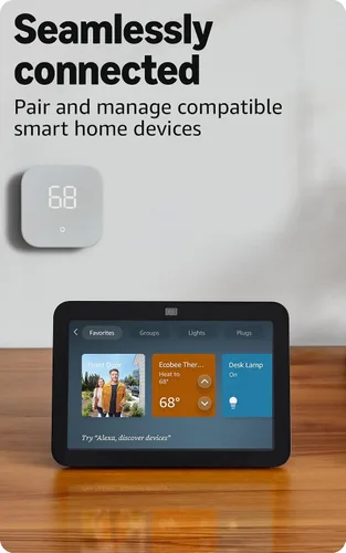 Vista 6 de Amazon Echo Show 8, Con audio espacial, hub de Smart Home y Alexa, Carbón
