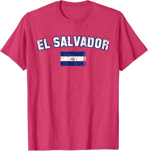 Vista 27 de EL SALVADOR Bandera Vintage Hombres Mujeres Niños Camiseta EL SALVADOR
