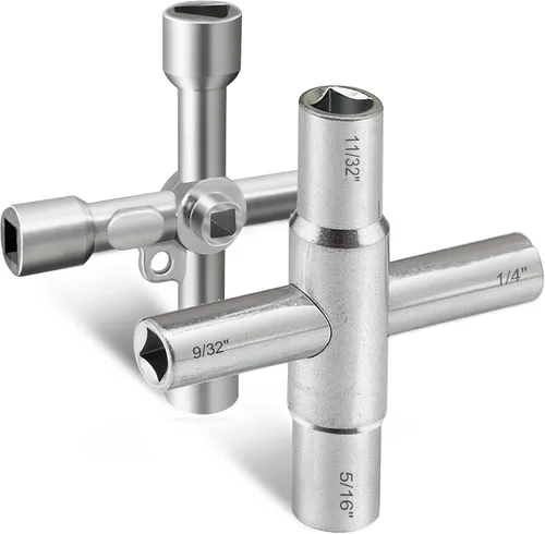 Vista 8 de Hanpex Llave de caja de medidor 4 en 1, llave de gas, llave de servicios públicos, para buzón, ascensor, armario eléctrico, puerta de tren, válvula