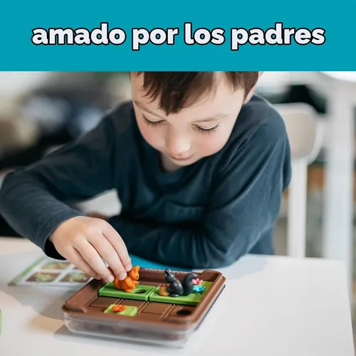 Vista 9 de SmartGames Squirrels Go Nuts Sliding Logic - Juego de rompecabezas de viaje con 60 desafíos para niños a partir de 6 años