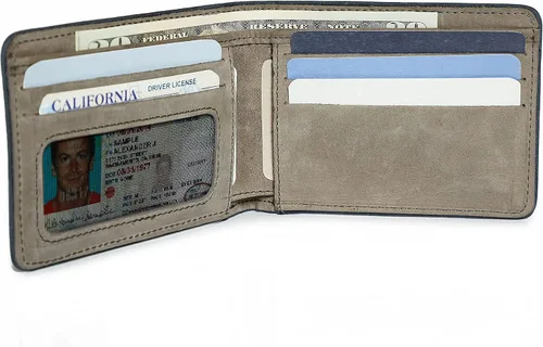 Vista 4 de VELEZ Carteras de cuero genuino para hombre Beige Vintage