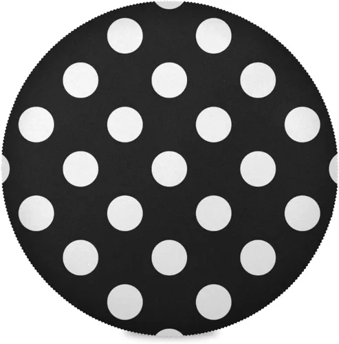 Vista 8 de Juego de 4 manteles individuales redondos con rayas blancas y negras, antideslizantes, resistentes al calor, lavables, para decoración de mesa