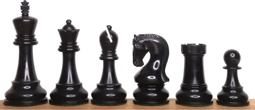 Vista 3 de Royal Chess Mall - Juego de piezas de ajedrez Leningrado Staunton - Boj ebonizado - Rey de 4