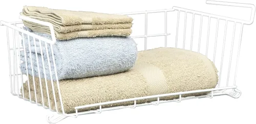 Vista 2 de Ybmhome Grayline 40606 - Cesta colgante (tamaño mediano), color blanco