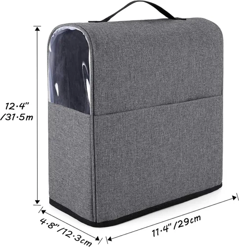 Vista 6 de CURMIO Funda antipolvo para cafetera compatible con Keurig K-Mini y K-Mini Plus, funda para máquina de café con bolsillos para K Cup, solo funda