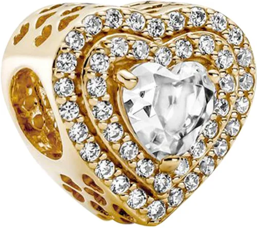 Vista 64 de Abalorios de plata de ley 925 para pulseras, dijes de amor y corazón, flor de cerezo, joyería para mujer