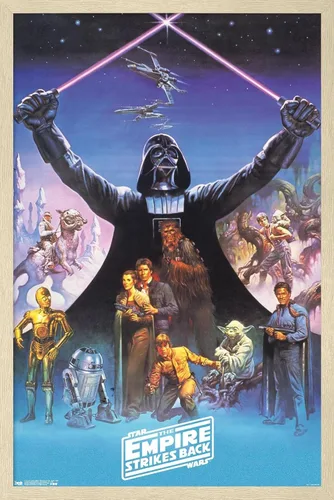 Vista 7 de Trends International Star Wars: The Empire Strikes Back 40th - Póster de pared de Darth Vader, 14.725 x 22.375 pulgadas, versión enmarcada de madera