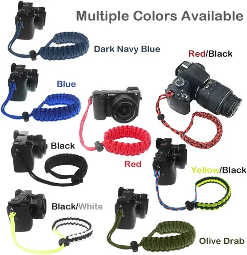 Vista 5 de Correa de muñeca ajustable 550 Paracord para cámaras réflex digitales, compactas
