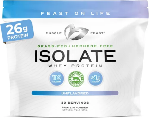 Vista 21 de Muscle Feast Proteína de suero aislada de vacas alimentadas a pasto, totalmente natural sin hormonas, criadas en pasto, Proteína de suero aislada