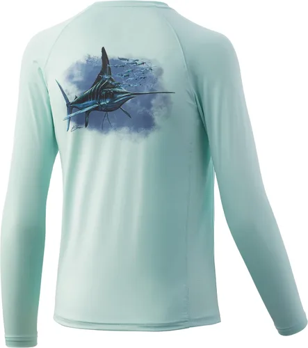 Vista 19 de HUK Camisa unisex de camuflaje Pursuit para niños Camisa de manga larga para niños Sotavento de roble musgoso