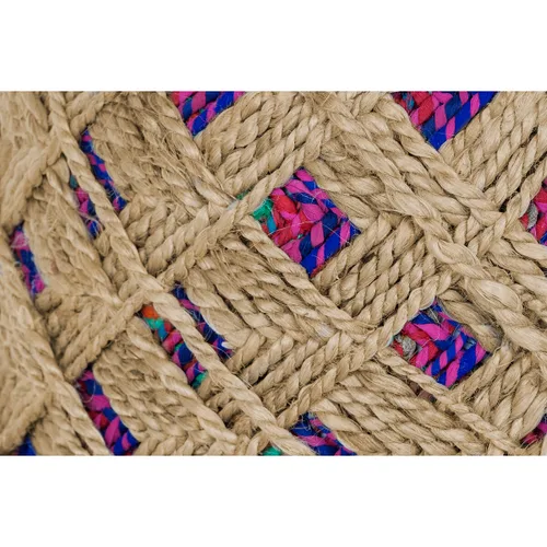 Vista 5 de Reposapiés Home ESPRIT Marrón Multicolor Yute 40 x 40 x 45 cm