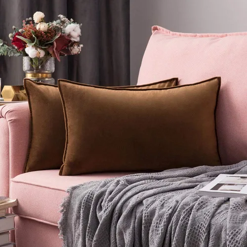 Vista 38 de MIULEE Paquete de 2 fundas de cojín decorativas de terciopelo suave, cuadradas, unicolor, para sofá, dormitorio, automóvil, 16 x 16 pulgadas