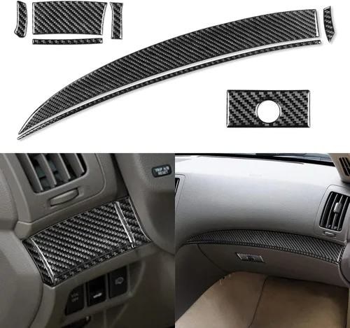 Vista 10 de NVCNX Real Premium Kit de Moldura de Consola Interior de Fibra de Carbono Cubierta de Panel de Engranajes Panel AC CD Tablero de Coche Compatible