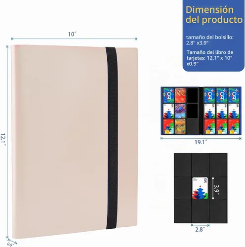 Vista 2 de Carpeta de tarjetas coleccionables de 9 bolsillos, libro de tarjetas premium para 360 tarjetas, álbum de tarjetas resistente para tarjetas