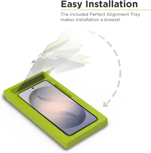 Vista 2 de PureGear Protector de pantalla de vidrio templado HD de máxima claridad para Samsung Galaxy S26+ (2026), compatible con sensor de huellas