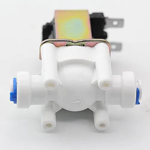 Vista 4 de DIGITEN DC 12V 1/4" válvula electromagnética del agua de la alimentación de la entrada de conexión rápida N/C normalmente cerrada ninguna presión
