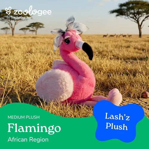 Vista 2 de The Petting Zoo, Lash'z - Peluche de flamenco, regalos para niñas, juguete de peluche de flamenco de 14 pulgadas