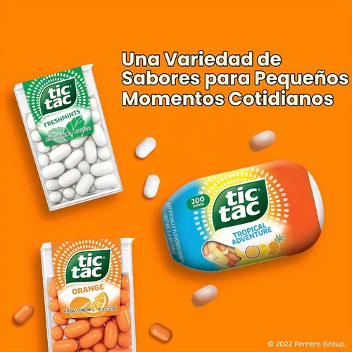 Vista 7 de Tic Tac, Menta con sabor a naranja, 8 unidades, refresco para llevar, 3.4 onzas cada una