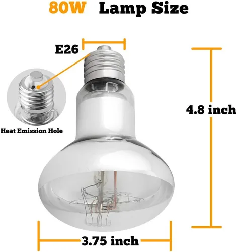 Vista 5 de UVA UVB Lámpara solar de alta intensidad autobalastizada lámpara de calor para reptiles y anfibios (80W)